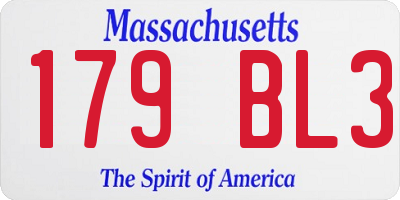 MA license plate 179BL3