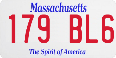 MA license plate 179BL6