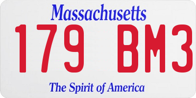 MA license plate 179BM3