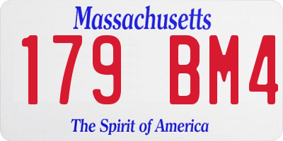 MA license plate 179BM4