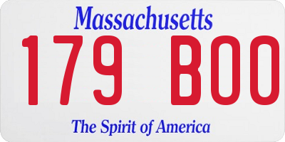 MA license plate 179BO0