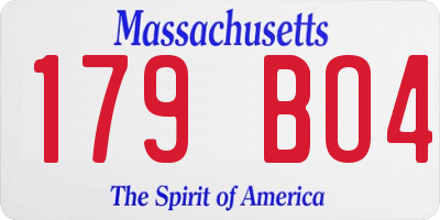 MA license plate 179BO4