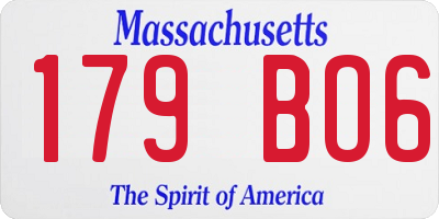 MA license plate 179BO6