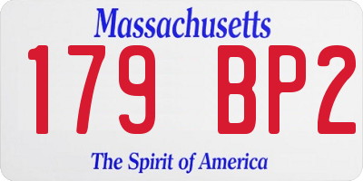 MA license plate 179BP2