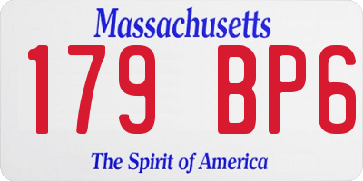 MA license plate 179BP6