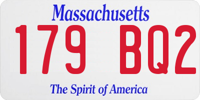 MA license plate 179BQ2