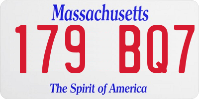 MA license plate 179BQ7