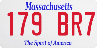 MA license plate 179BR7