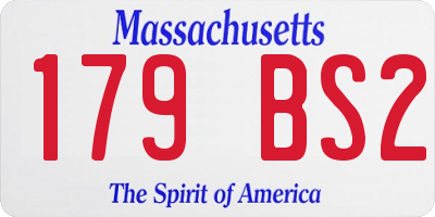 MA license plate 179BS2