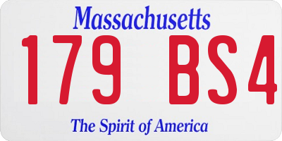 MA license plate 179BS4