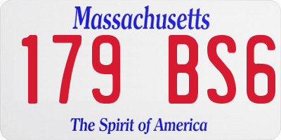 MA license plate 179BS6