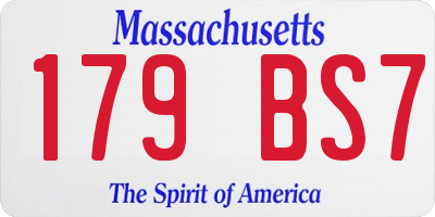 MA license plate 179BS7