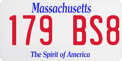 MA license plate 179BS8