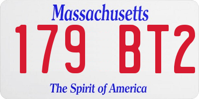MA license plate 179BT2