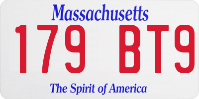 MA license plate 179BT9