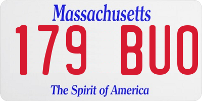 MA license plate 179BU0