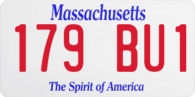 MA license plate 179BU1