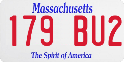 MA license plate 179BU2