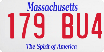 MA license plate 179BU4