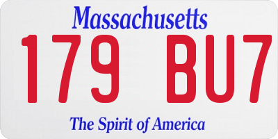 MA license plate 179BU7