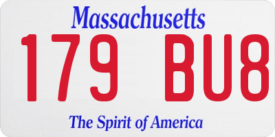 MA license plate 179BU8