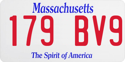 MA license plate 179BV9