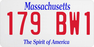 MA license plate 179BW1