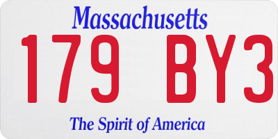 MA license plate 179BY3