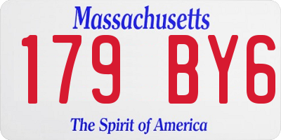 MA license plate 179BY6
