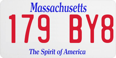 MA license plate 179BY8