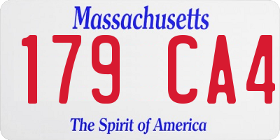 MA license plate 179CA4