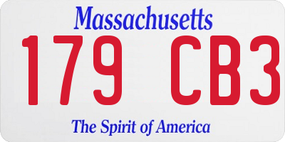 MA license plate 179CB3