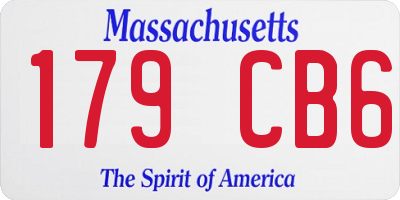 MA license plate 179CB6