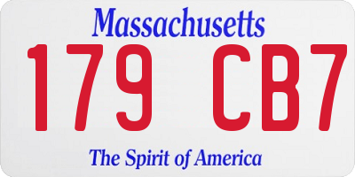 MA license plate 179CB7