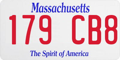 MA license plate 179CB8