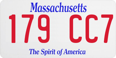 MA license plate 179CC7