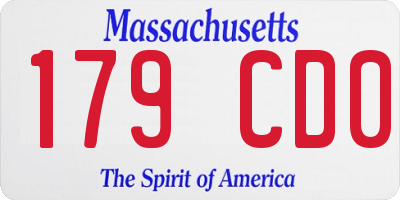 MA license plate 179CD0