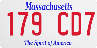 MA license plate 179CD7