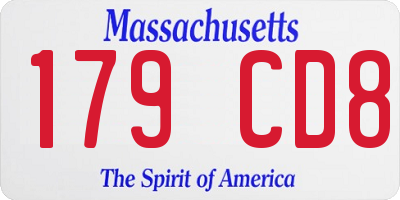 MA license plate 179CD8