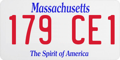 MA license plate 179CE1