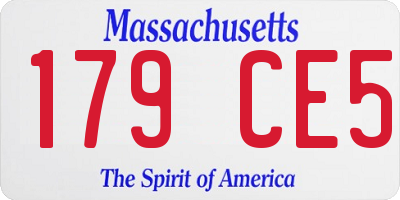 MA license plate 179CE5