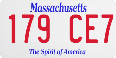 MA license plate 179CE7