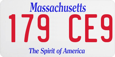 MA license plate 179CE9
