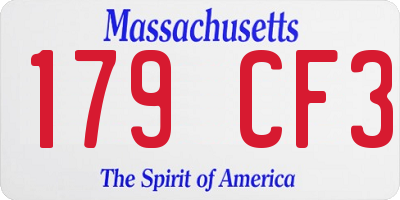 MA license plate 179CF3