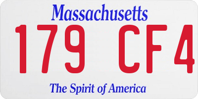 MA license plate 179CF4