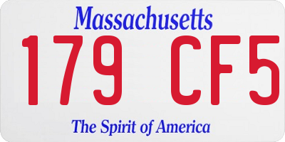 MA license plate 179CF5