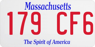 MA license plate 179CF6