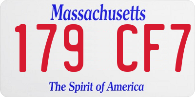 MA license plate 179CF7