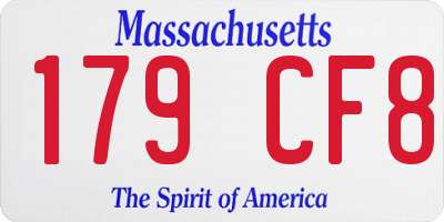 MA license plate 179CF8