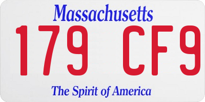 MA license plate 179CF9